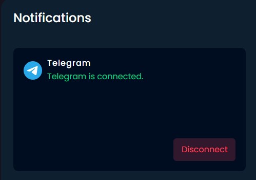 Telegram Connected Settings